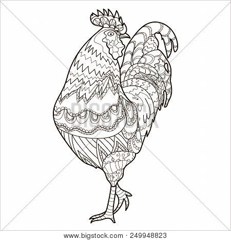 Cock coloring page vector photo free trial bigstock