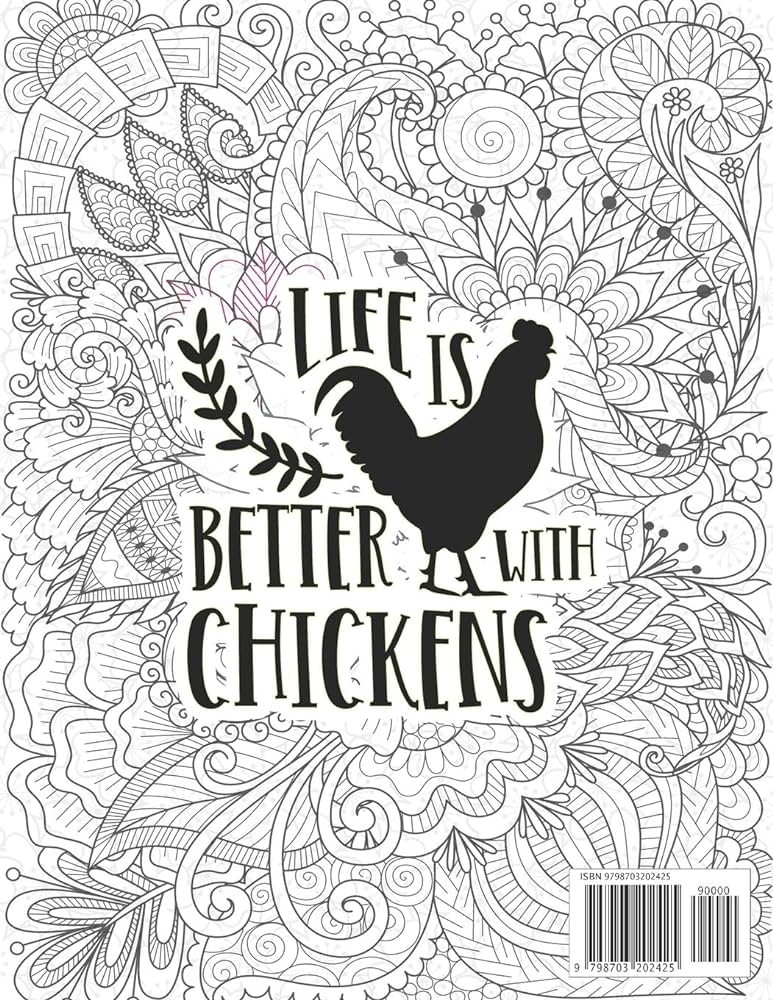 Chicken rooster coloring book for adults an adults chicken coloring book with unique coloring pages of hens rooster chickens and chicks with rooster coloring book for adults anti