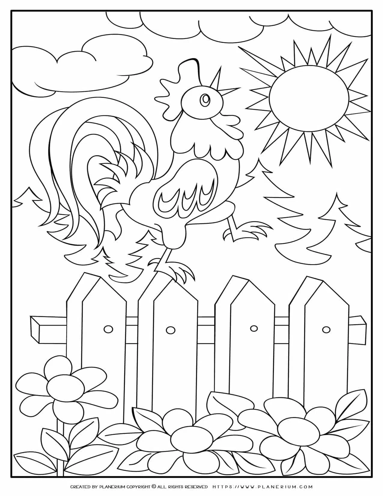 Rooster on a fence