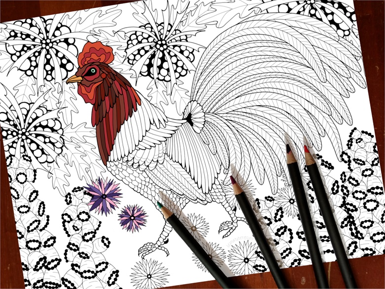 Rooster coloring page