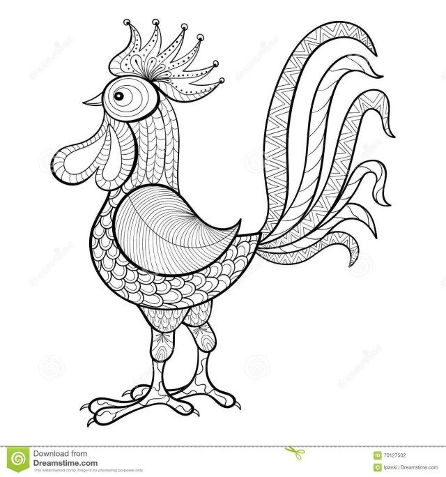 Brilliant photo of rooster coloring page