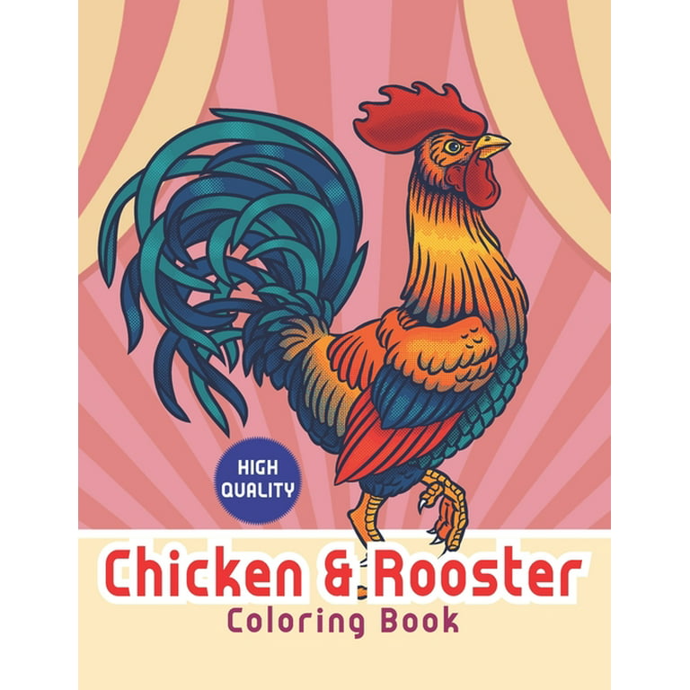 Chicken rooster coloring book chickens coloring pages with cute chicks roosters and more chicken paperback
