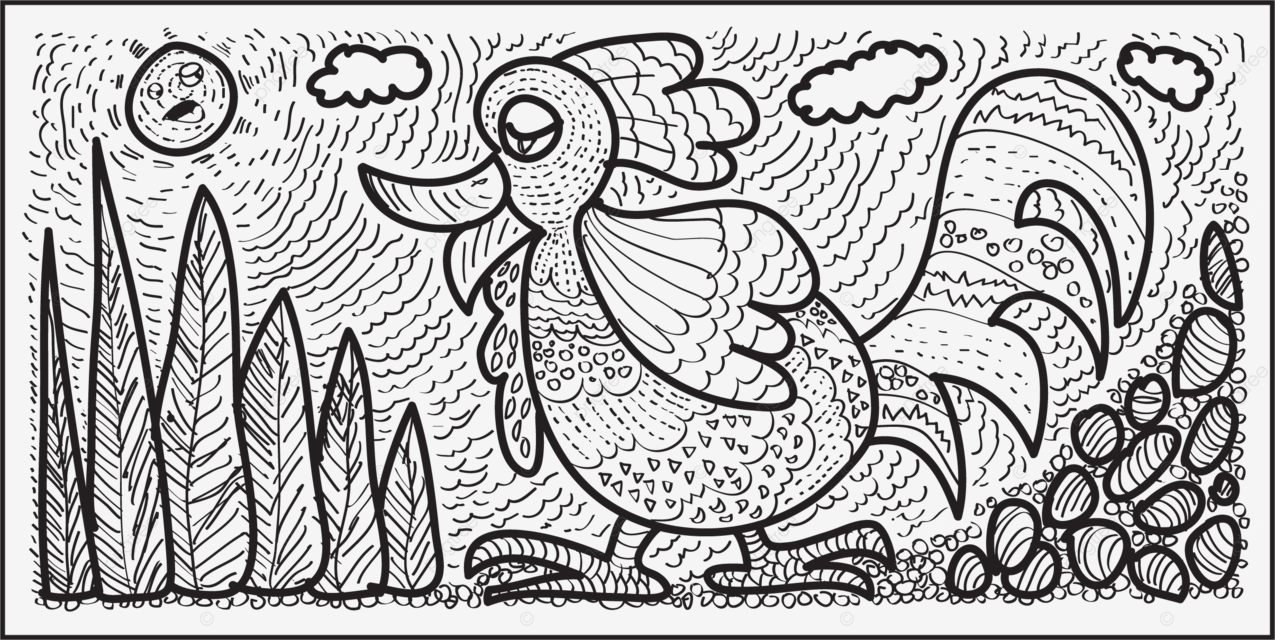 Rooster doodle doodles rooster coloring book png and vector with transparent background for free download