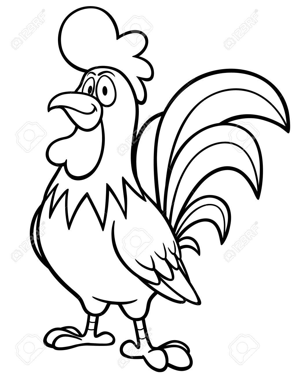 Vector illustration of cartoon rooster