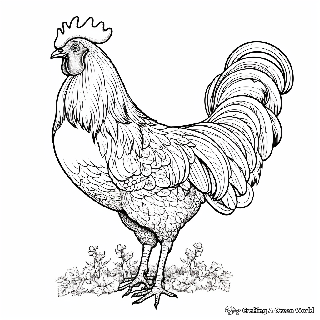 Chicken coloring pages for adults