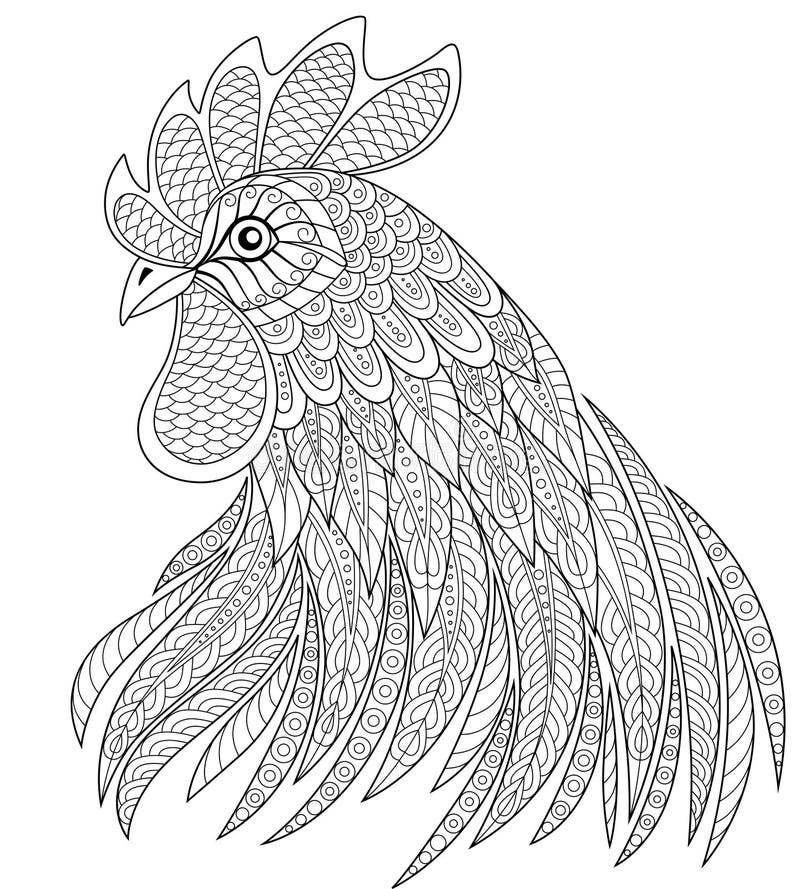 Rooster coloring page stock illustrations â rooster coloring page stock illustrations vectors clipart