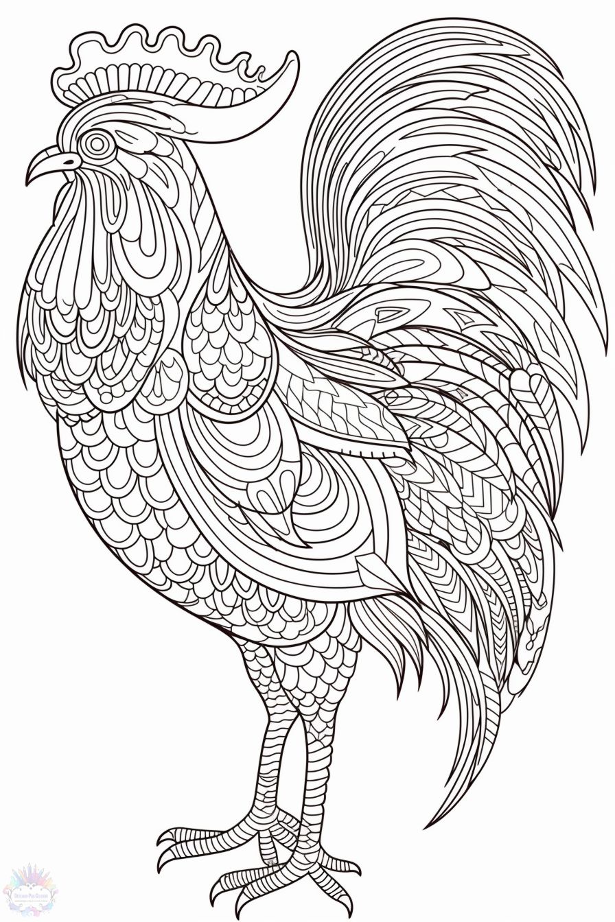 Rooster coloring pages