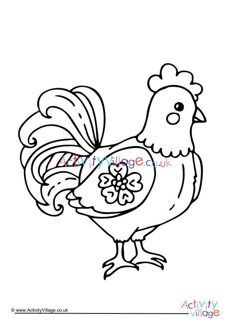 Chinese new year rooster louring page
