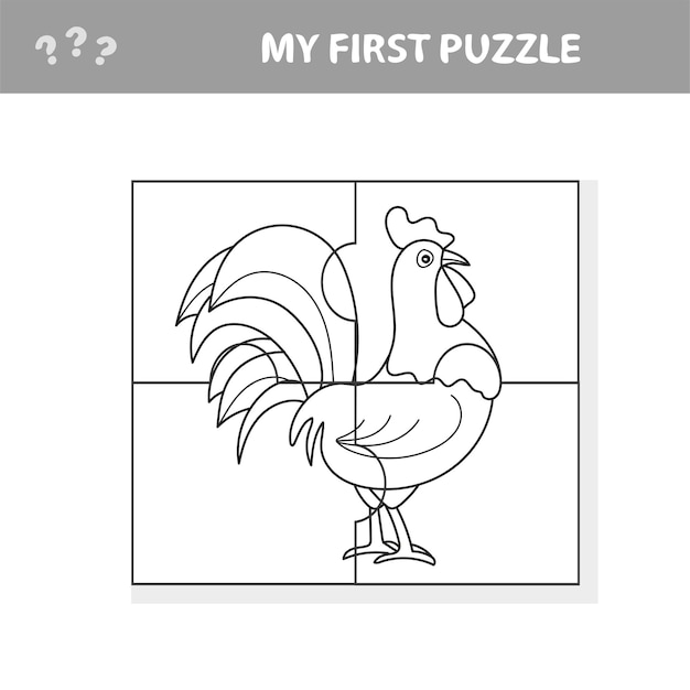 Premium vector a vector illustration of a chicken puzzle for choldren