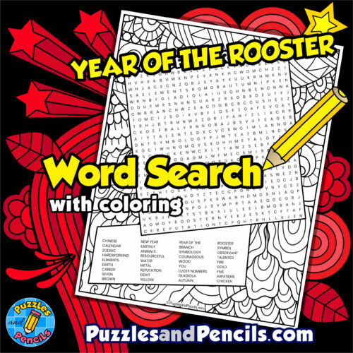 Year of the rooster word search puzzle activity chinese new year wordsearch made by teachers