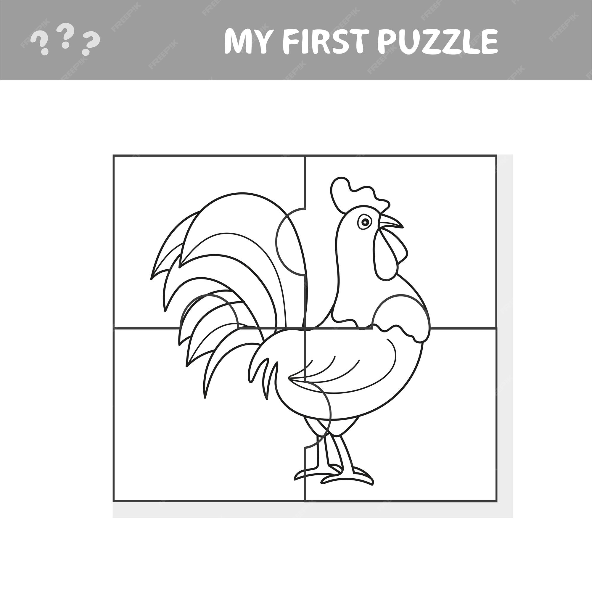 Premium vector a vector illustration of a chicken puzzle for choldren