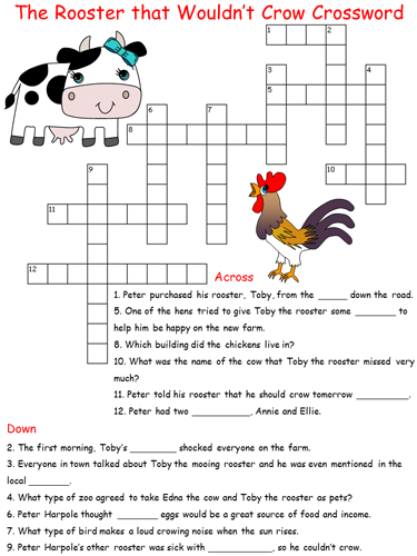 The rooster that wouldnt crow crossword puzzles