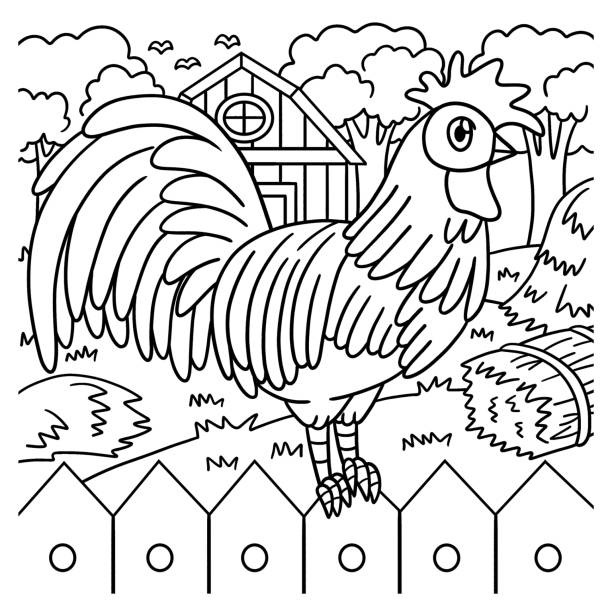 Farm animal coloring pages stock illustrations royalty