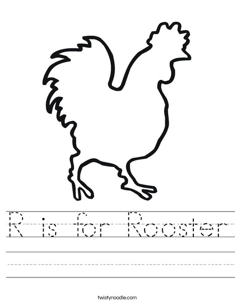 R is for rooster worksheet