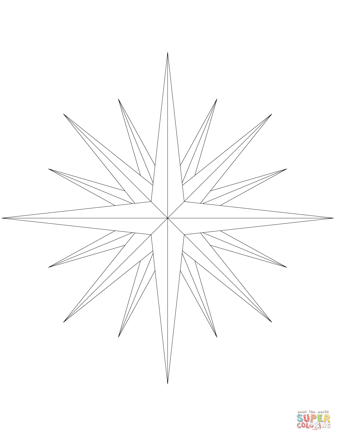 Dibujo de rosa de los vientos de puntos para colorear dibujos para colorear imprimir gratis