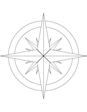 Dibujo de rosa de los vientos de puntos para colorear dibujos para colorear imprimir gratis