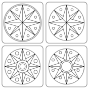 Dibujos de rosa de los vientos para colorear