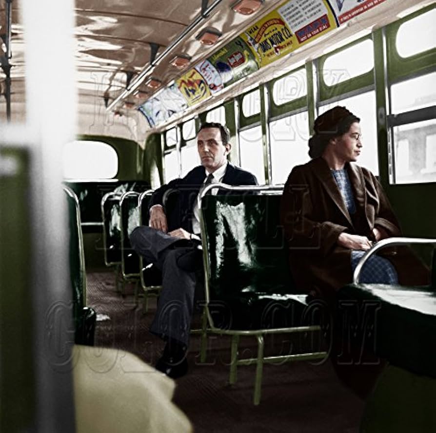 Rosa parks on bus color photo posters prints