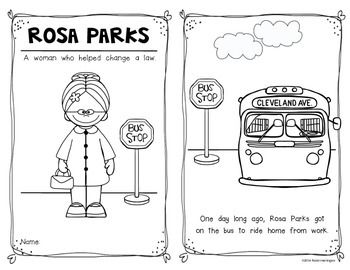 Rosa parks biography rear for black womens history kinrgarten first black history month activities black history month lessons black history month