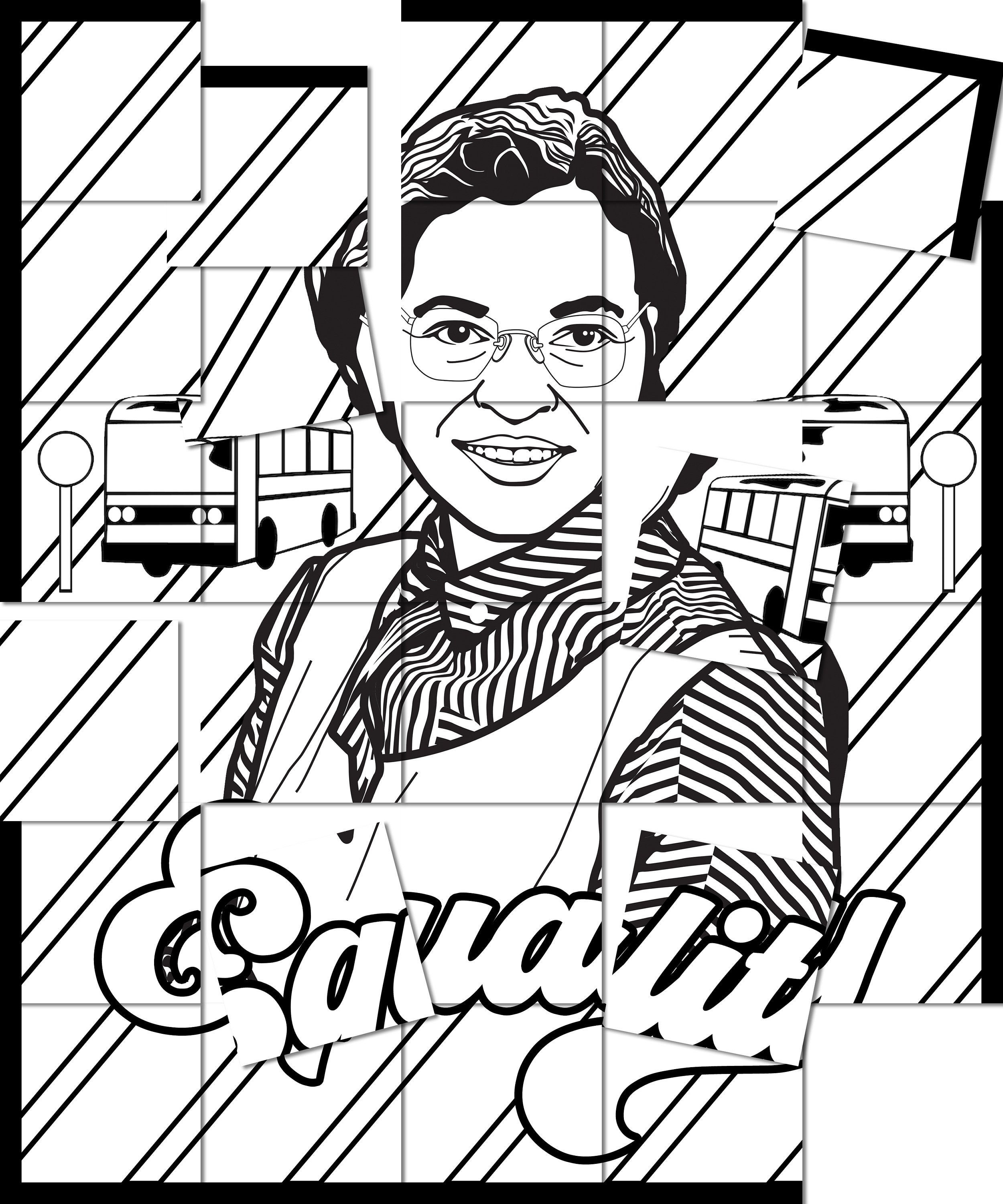 Rosa parks black history month group mural educational resource group project african american history instant download