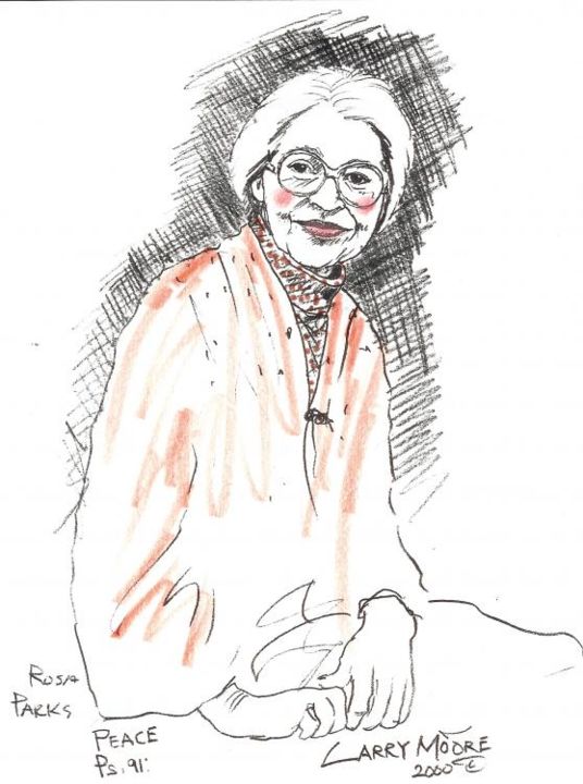 Rosa parks drawing by mississippi artist larry moore