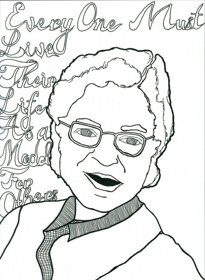 Rosa parks coloring page worksheets