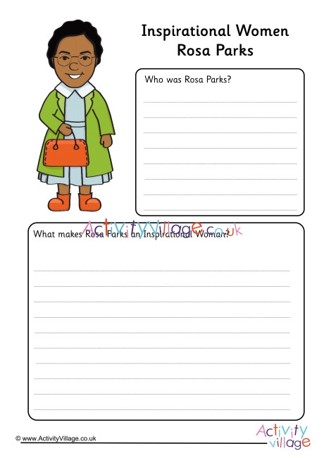 Rosa parks inspirational women worksheet