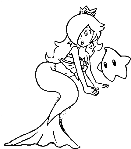 Mermaid rosalina for coloring