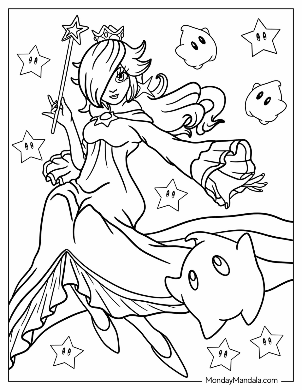 Rosalina coloring pages free pdf printables
