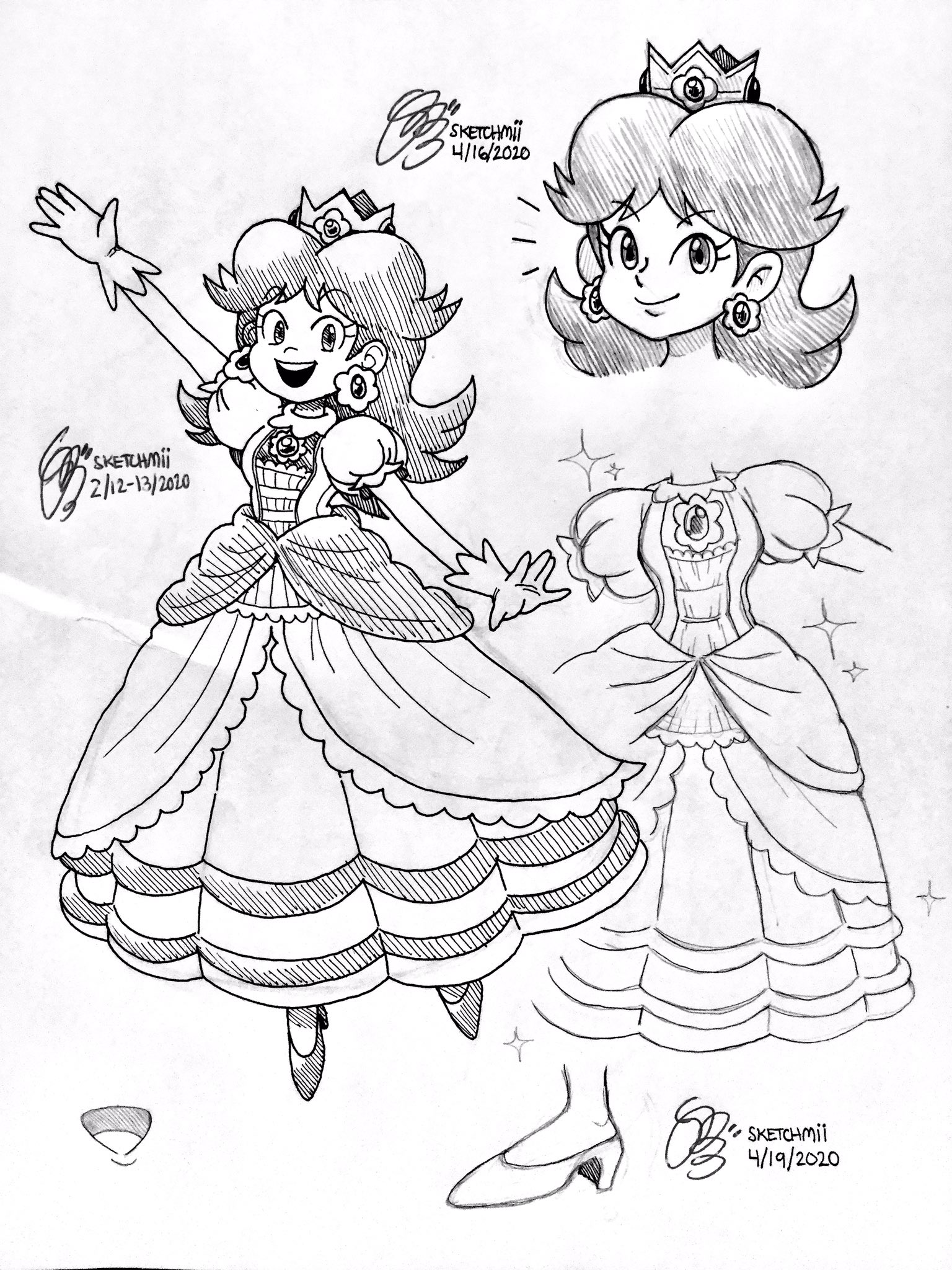 Âïâsketchmiiââï on x daisy is my favorite mario princess of all time and no one can tell me otherwise i wanted to make a personal reference sheet of rosalina as well since