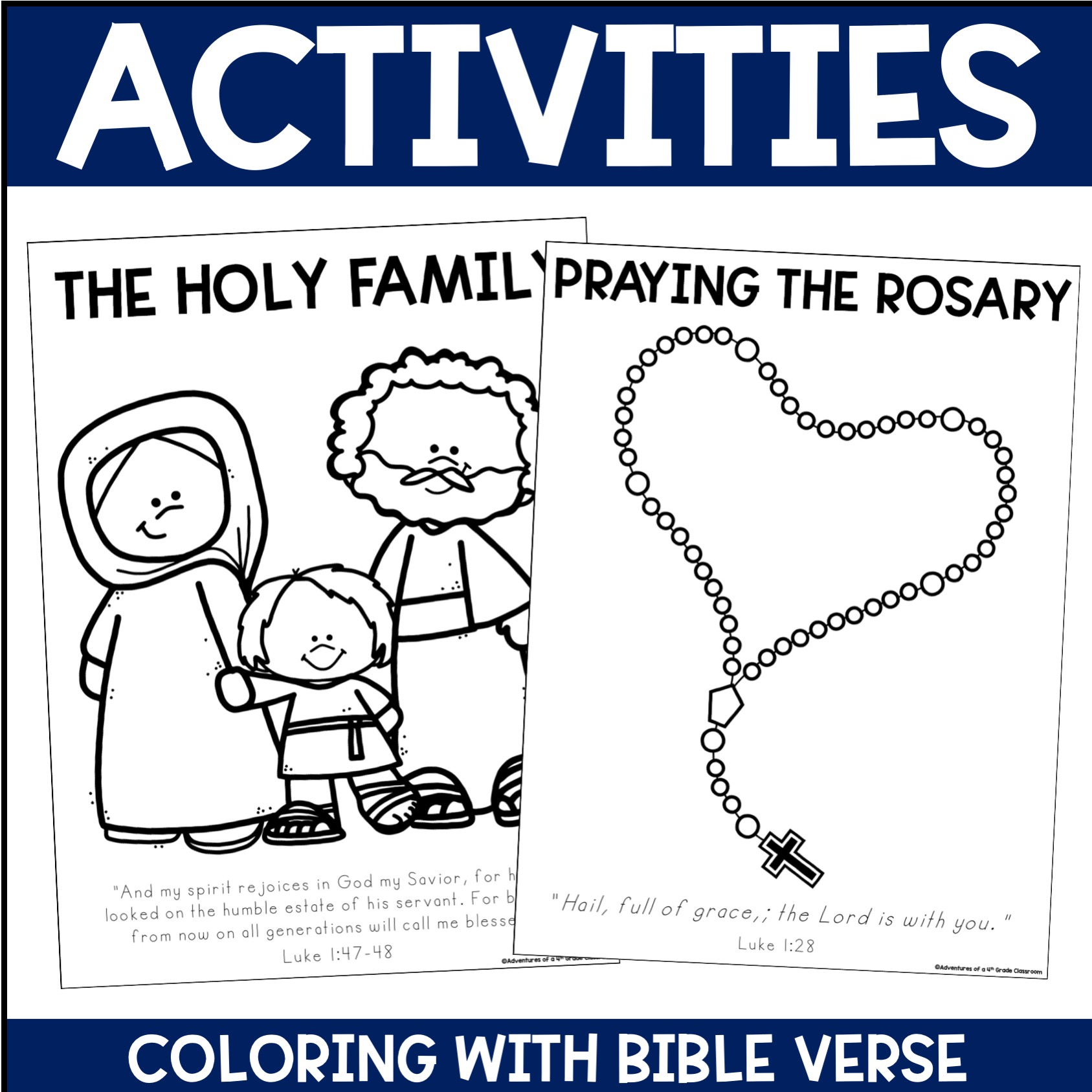 Mary praying the rosary