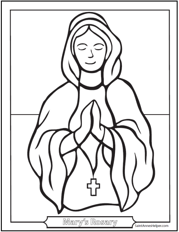 Rosary coloring pages âï joyful sorrowful and glorious mysteries