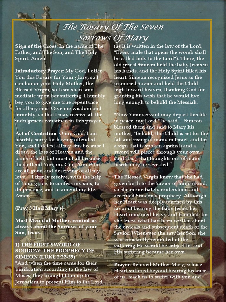 Rosary of the seven sorrows of mary pdf mary mother of jesus jesus