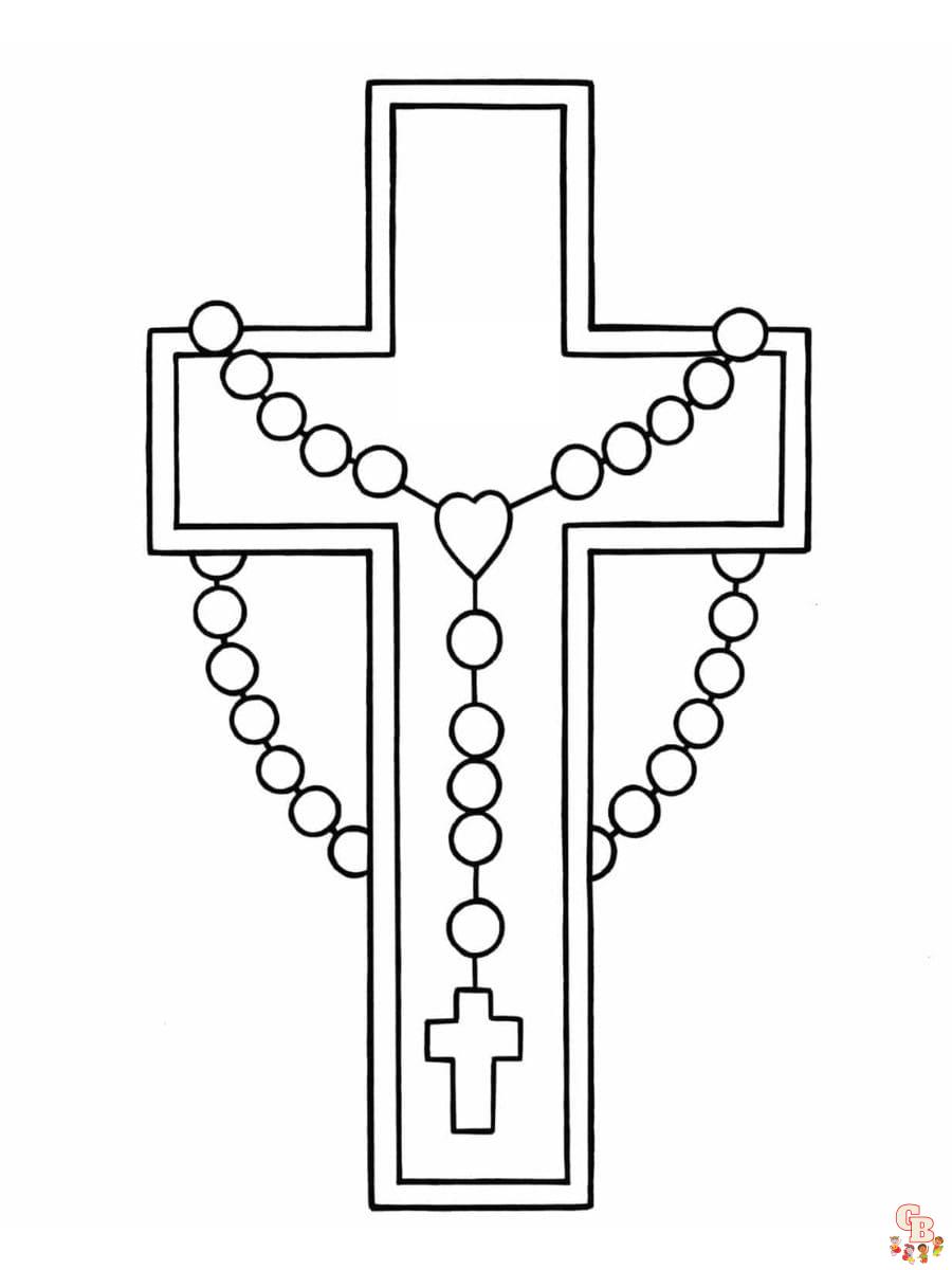 Printable rosary coloring pages free for kids and adults