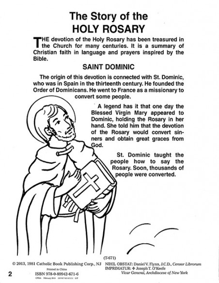 Coloring book about the rosary