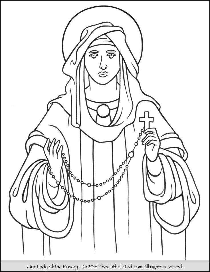 Our lady of the rosary coloring page feast day was established in by saint pius v the purpose was toâ coloring pages love coloring pages catholic coloring