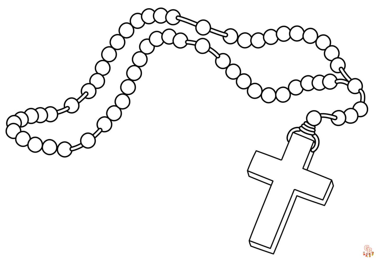 Printable rosary coloring pages free for kids and adults