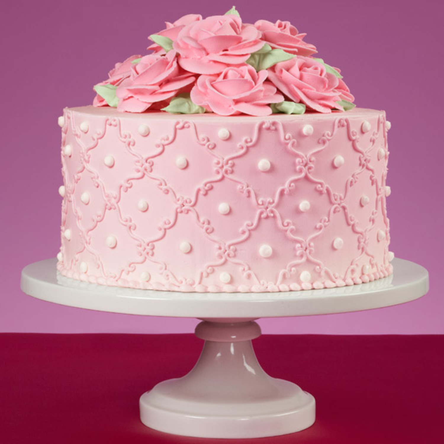 So sweet pink roses cake
