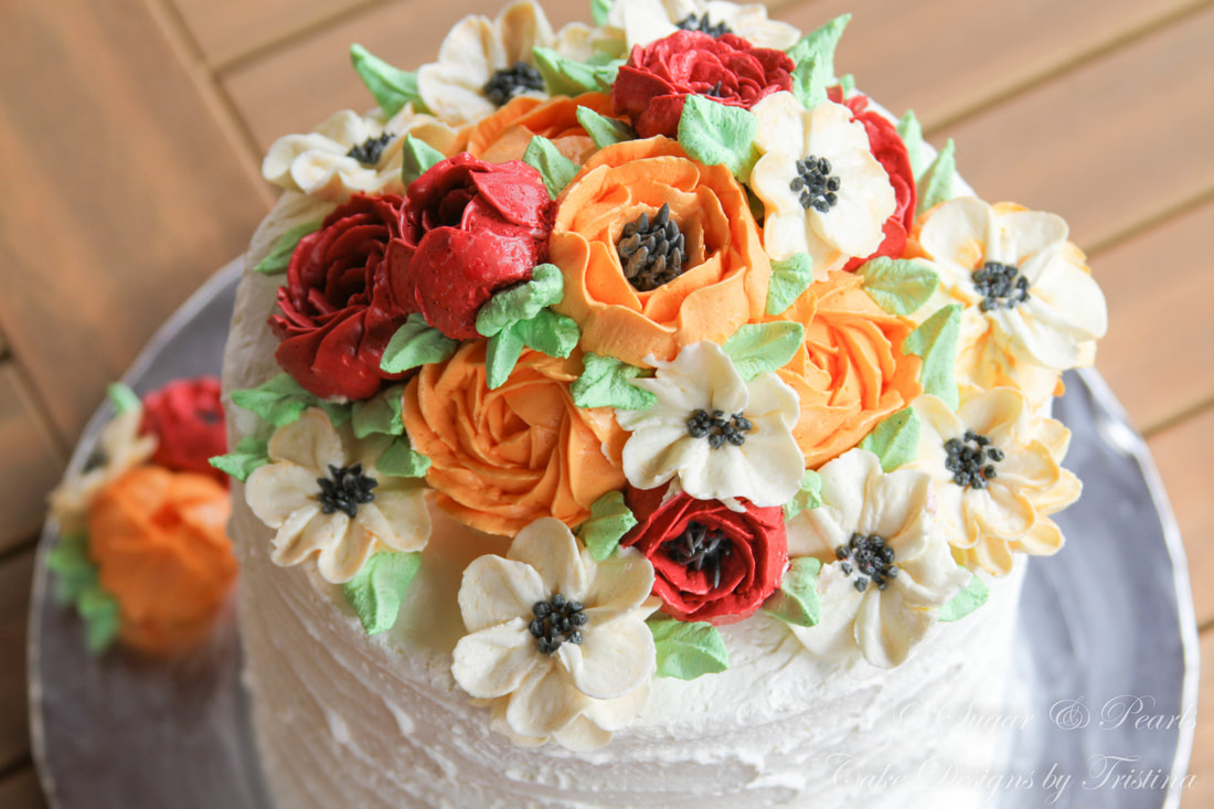 Autumn floral cake