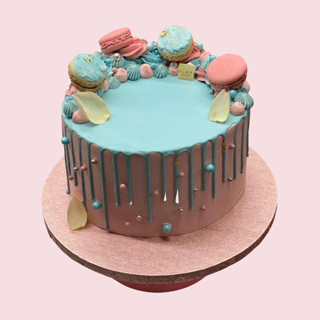 Macaron cake rose gold birthday cake â cake n chill dubai
