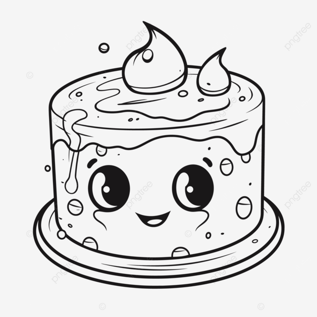 Cute cake coloring pictures outline sketch drawing vector cake drawing wing drawing ring drawing png and vector with transparent background for free download