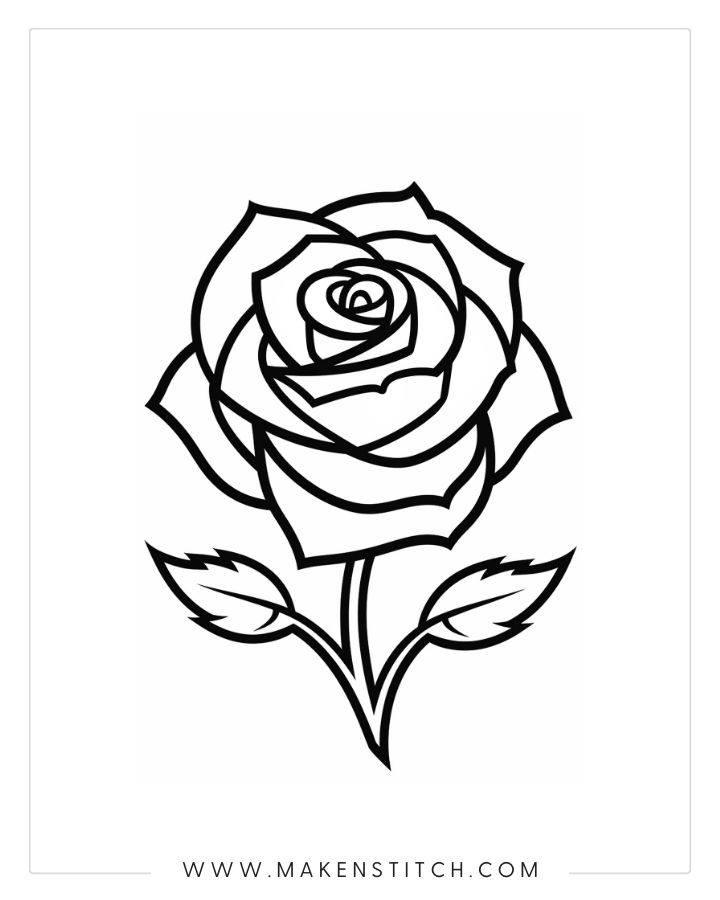 Roses coloring pages for kids and adults
