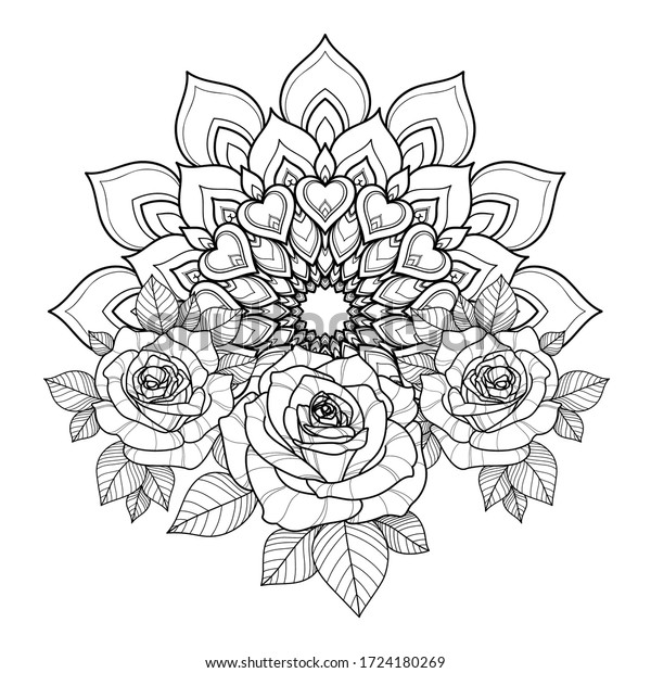 Tattoo mandala rose images stock photos d objects vectors