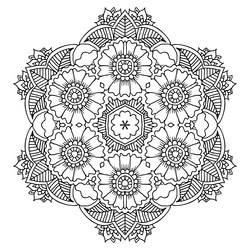 Mandala rose coloring pages vector images over