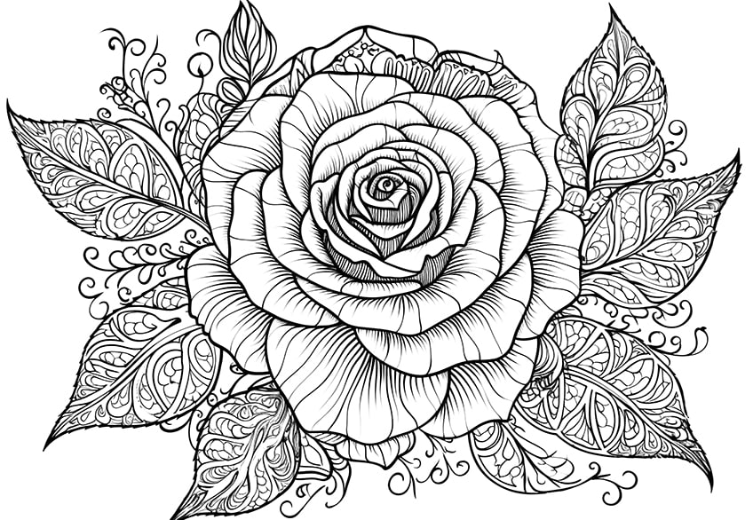 Rose coloring pages