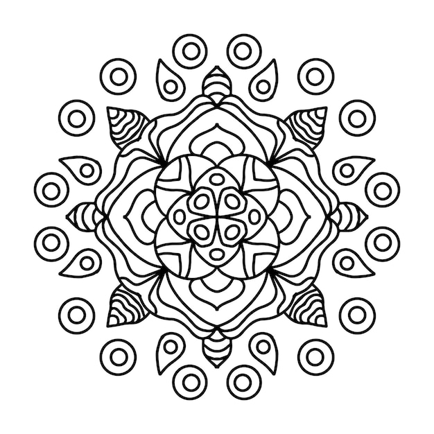 Premium vector mandala rose flower adult coloring book page