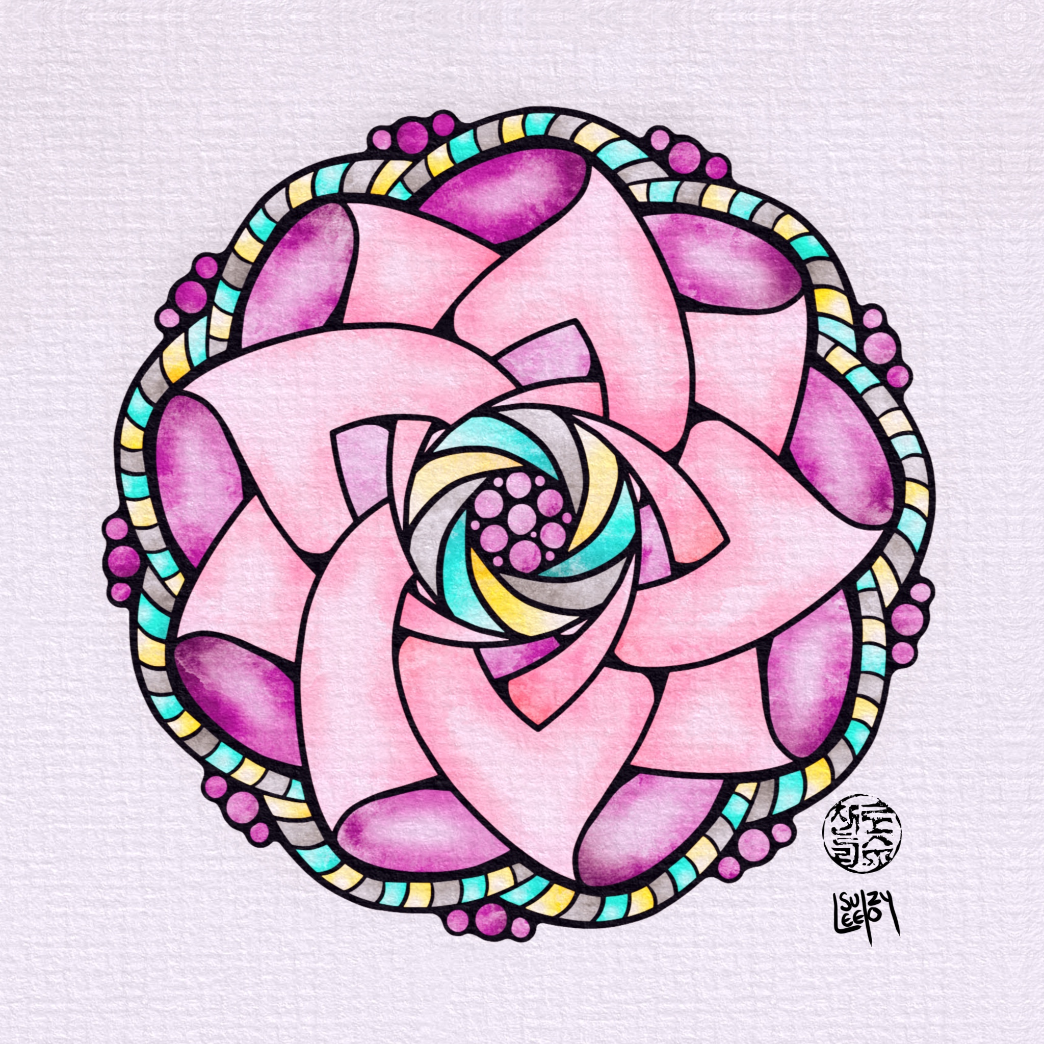 Mandala coloring page suzy leelo