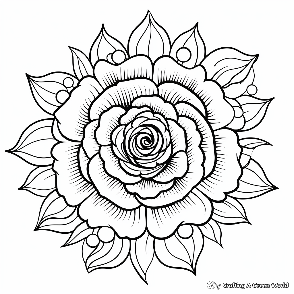 Mandala flower coloring pages