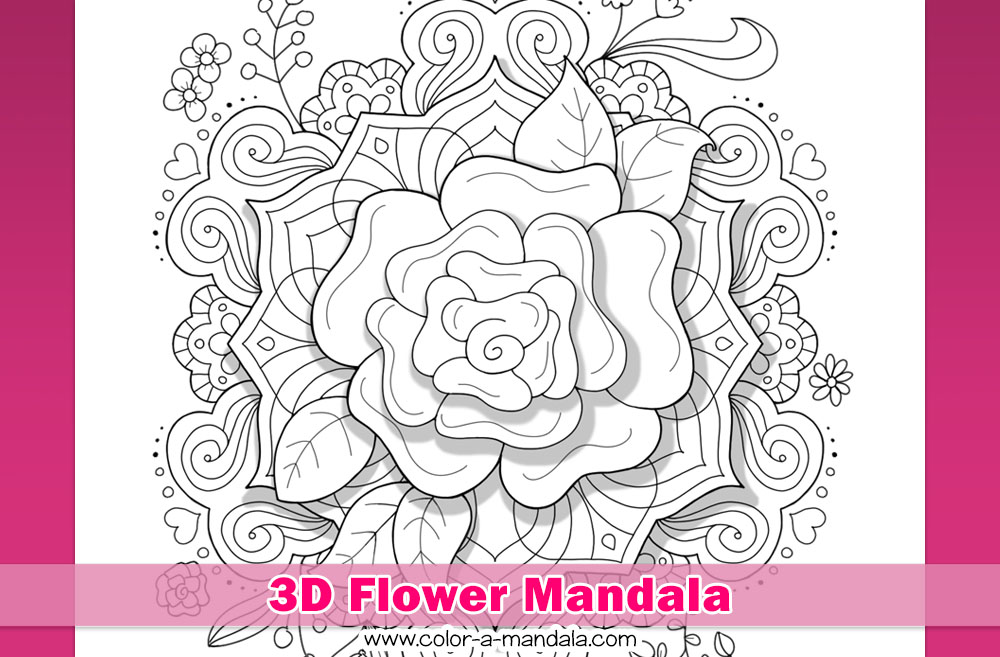 D flower mandala coloring page m
