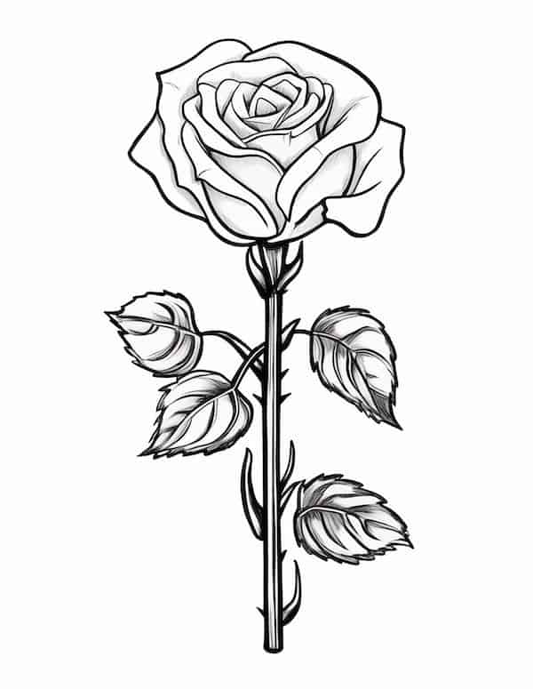 Beautiful rose coloring pages for kids and adults